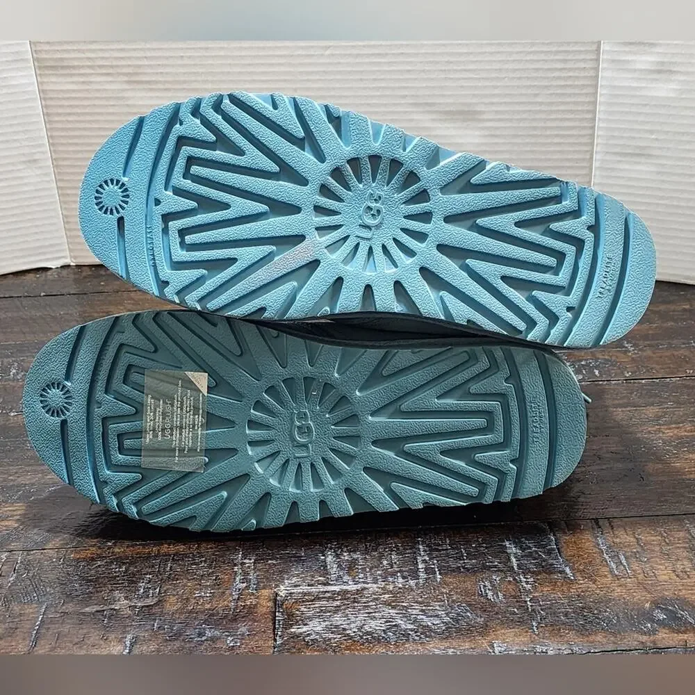 Ugg Nemuel light aqua blue‎ suede leather sherpa boots Booties men's size 11